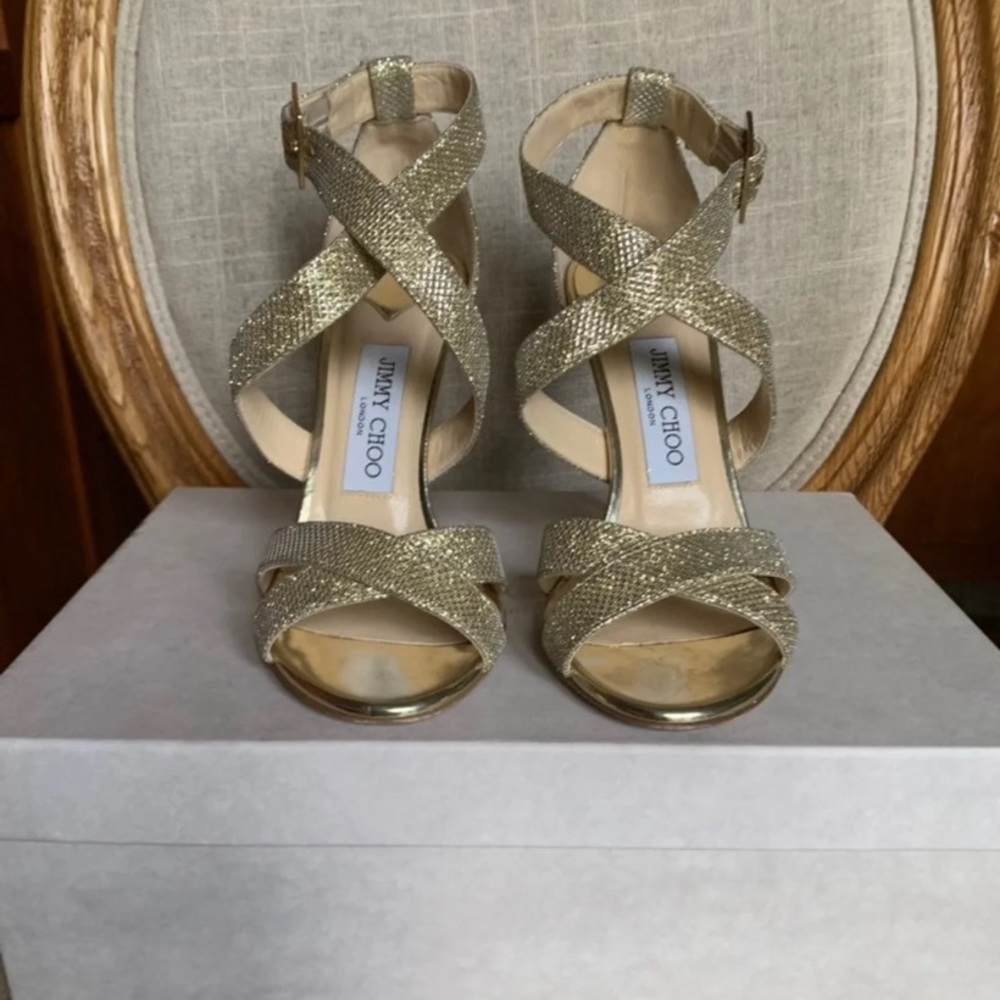Jimmy Choo Alana Lame Gold size 7.5 ( 37.5)